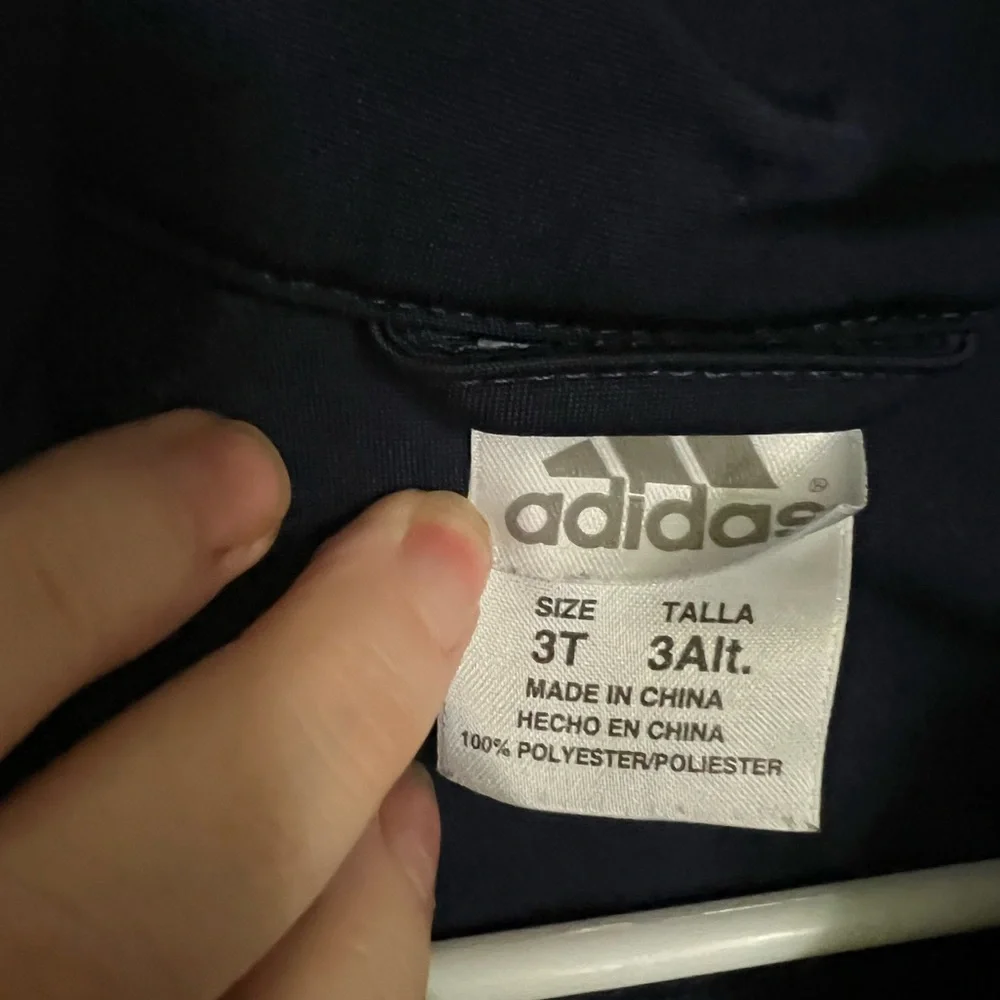 ADIDAS Classic Full Zip Logo‎ Athletic Type Jacket Navy Blue White Kid's Size 3T